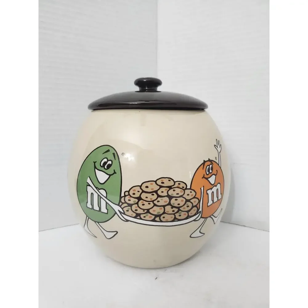 Vintage 1982 M&M Ceramic Cookie Jar Mars Inc Baking Graphics